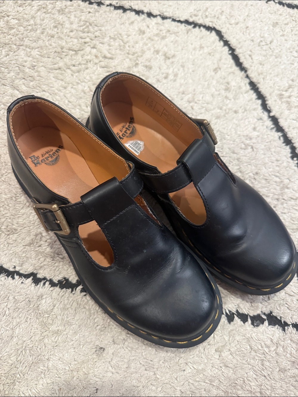 Dr. Martens Black Mary Jane T-Bar Shoes 8